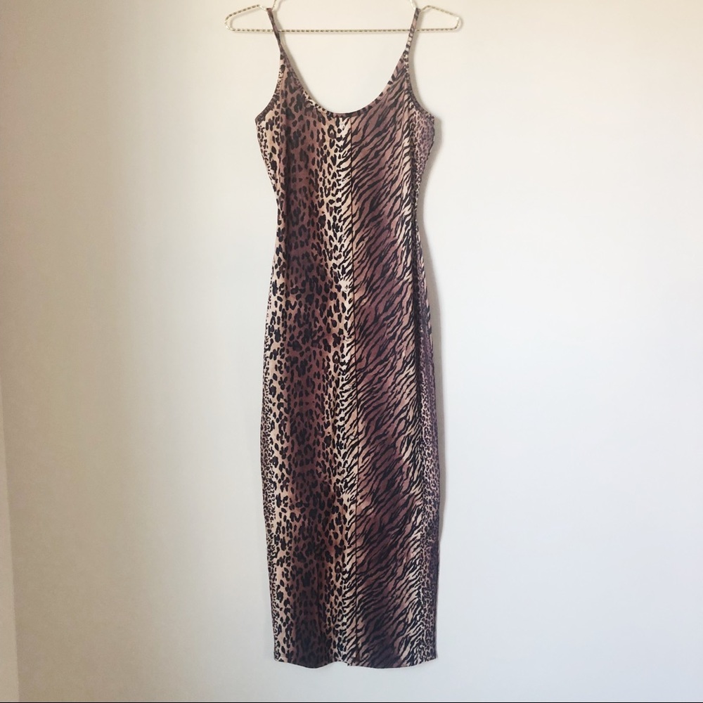 ASOS Bodycon Maxi Dress  in Animal Print